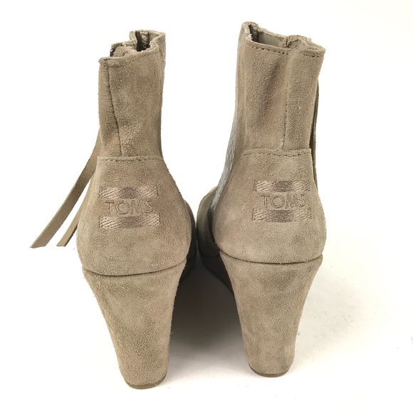 Toms Desert Wedge High Heels Suede Size 7.5 - Picture 3 of 7